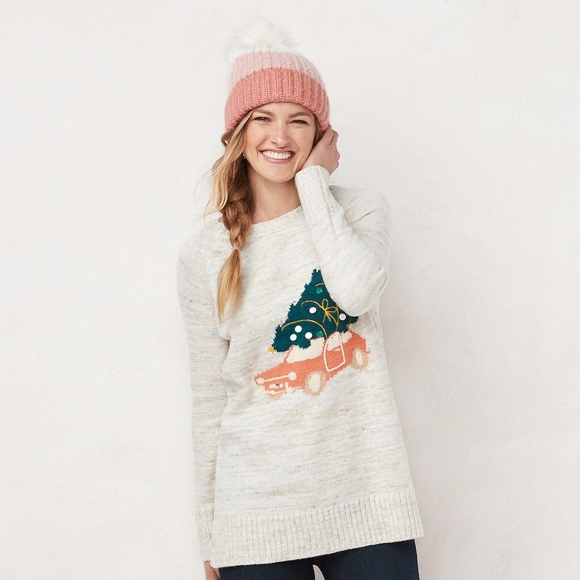 LC Lauren Conrad Sweaters - NWT LC Lauren Conrad Graphic Tunic Sweater